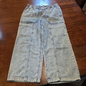 Gap High Rise Wide Leg Pull On Jeans